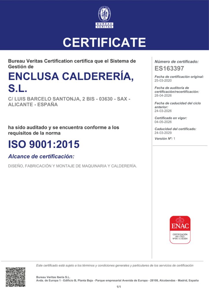 28522090 BUP ENCLUSA CALDERERIA SL ESPANOL
