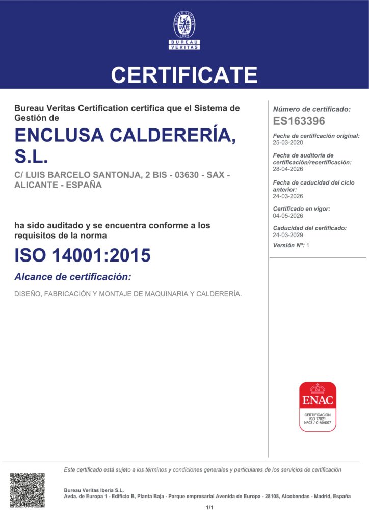 28522090 BUQ ENCLUSA CALDERERIA SL ESPANOL